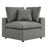 Commix Overstuffed Outdoor Patio Corner Chair Charcoal EEI-4904-CHA