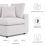 Commix Overstuffed Outdoor Patio Corner Chair White EEI-4904-WHI