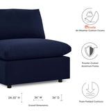 Commix Sunbrella® Outdoor Patio Armless Chair Navy EEI-4905-NAV