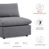 Commix Sunbrella® Outdoor Patio Armless Chair Gray EEI-4905-SLA