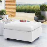 Commix Sunbrella® Outdoor Patio Ottoman White EEI-4906-WHI