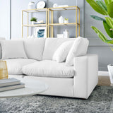 Commix Down Filled Overstuffed Vegan Leather Loveseat White EEI-4913-WHI