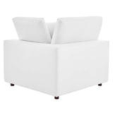 Commix Down Filled Overstuffed Vegan Leather 3-Seater Sofa White EEI-4914-WHI
