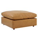 Commix Down Filled Overstuffed Vegan Leather 4-Piece Sectional Sofa Tan EEI-4915-TAN