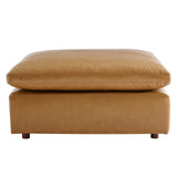 Commix Down Filled Overstuffed Vegan Leather 4-Piece Sectional Sofa Tan EEI-4915-TAN