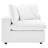 Commix Down Filled Overstuffed Vegan Leather 4-Piece Sectional Sofa White EEI-4915-WHI