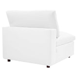Commix Down Filled Overstuffed Vegan Leather 4-Piece Sectional Sofa White EEI-4915-WHI