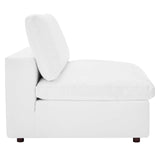 Commix Down Filled Overstuffed Vegan Leather 5-Piece Sectional Sofa White EEI-4917-WHI