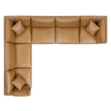 Commix Down Filled Overstuffed Vegan Leather 6-Piece Sectional Sofa Tan EEI-4921-TAN
