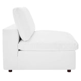 Commix Down Filled Overstuffed Vegan Leather 8-Piece Sectional Sofa White EEI-4923-WHI