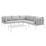 Harmony 6-Piece  Sunbrella® Basket Weave Outdoor Patio Aluminum Sectional Sofa Set