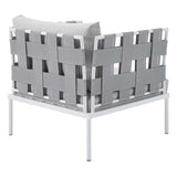 Harmony Sunbrella® Outdoor Patio Aluminum Armchair Gray Gray EEI-4956-GRY-GRY