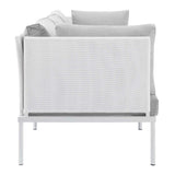 Harmony Sunbrella® Outdoor Patio Aluminum Sofa White Gray EEI-4967-WHI-GRY