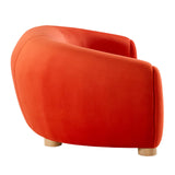 Abundant Performance Velvet Sofa Orange EEI-4970-ORA