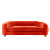 Abundant Performance Velvet Sofa Orange EEI-4970-ORA