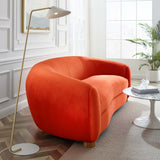 Abundant Performance Velvet Sofa Orange EEI-4970-ORA