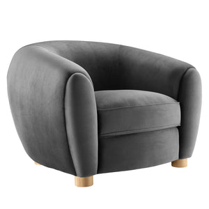 Abundant Performance Velvet Armchair Charcoal EEI-4971-CHA