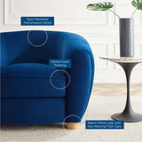 Abundant Performance Velvet Armchair Navy EEI-4971-NAV