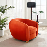 Abundant Performance Velvet Armchair Orange EEI-4971-ORA