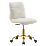 Modway Furniture Ripple Armless Performance Velvet Office Chair 0423 Gold Ivory EEI-4972-GLD-IVO