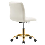Modway Furniture Ripple Armless Performance Velvet Office Chair 0423 Gold Ivory EEI-4972-GLD-IVO