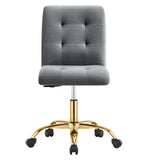 Modway Furniture Prim Armless Performance Velvet Office Chair 0423 Gold Gray EEI-4973-GLD-GRY