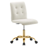 Modway Furniture Prim Armless Performance Velvet Office Chair 0423 Gold Ivory EEI-4973-GLD-IVO