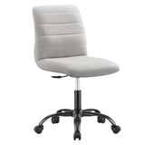 Modway Furniture Ripple Armless Vegan Leather Office Chair 0423 Black Light Gray EEI-4974-BLK-LGR
