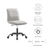 Modway Furniture Ripple Armless Vegan Leather Office Chair 0423 Black Light Gray EEI-4974-BLK-LGR