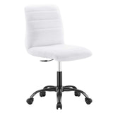 Modway Furniture Ripple Armless Vegan Leather Office Chair 0423 Black White EEI-4974-BLK-WHI
