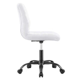 Modway Furniture Ripple Armless Vegan Leather Office Chair 0423 Black White EEI-4974-BLK-WHI