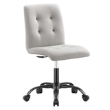 Modway Furniture Prim Armless Vegan Leather Office Chair 0423 Black Light Gray EEI-4975-BLK-LGR
