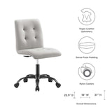 Modway Furniture Prim Armless Vegan Leather Office Chair 0423 Black Light Gray EEI-4975-BLK-LGR