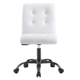 Modway Furniture Prim Armless Vegan Leather Office Chair 0423 Black White EEI-4975-BLK-WHI