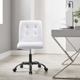 Modway Furniture Prim Armless Vegan Leather Office Chair 0423 Black White EEI-4975-BLK-WHI
