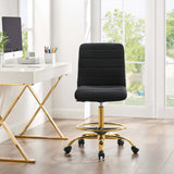 Modway Furniture Ripple Armless Performance Velvet Drafting Chair 0423 Gold Black EEI-4976-GLD-BLK