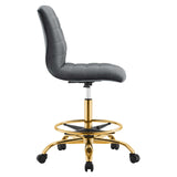 Modway Furniture Ripple Armless Performance Velvet Drafting Chair 0423 Gold Gray EEI-4976-GLD-GRY