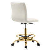 Modway Furniture Ripple Armless Performance Velvet Drafting Chair 0423 Gold Ivory EEI-4976-GLD-IVO