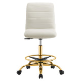 Modway Furniture Ripple Armless Performance Velvet Drafting Chair 0423 Gold Ivory EEI-4976-GLD-IVO