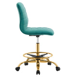 Modway Furniture Ripple Armless Performance Velvet Drafting Chair 0423 Gold Teal EEI-4976-GLD-TEA