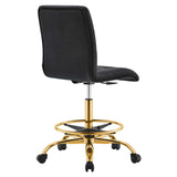 Modway Furniture Prim Armless Performance Velvet Drafting Chair 0423 Gold Black EEI-4977-GLD-BLK