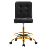 Modway Furniture Prim Armless Performance Velvet Drafting Chair 0423 Gold Black EEI-4977-GLD-BLK