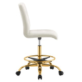 Modway Furniture Prim Armless Performance Velvet Drafting Chair 0423 Gold Ivory EEI-4977-GLD-IVO