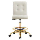 Modway Furniture Prim Armless Performance Velvet Drafting Chair 0423 Gold Ivory EEI-4977-GLD-IVO