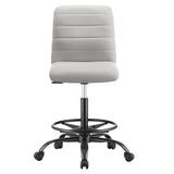 Modway Furniture Ripple Armless Vegan Leather Drafting Chair 0423 Black Light Gray EEI-4978-BLK-LGR