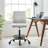 Modway Furniture Ripple Armless Vegan Leather Drafting Chair 0423 Black Light Gray EEI-4978-BLK-LGR