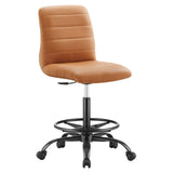Modway Furniture Ripple Armless Vegan Leather Drafting Chair 0423 Black Tan EEI-4978-BLK-TAN