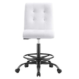 Modway Furniture Prim Armless Vegan Leather Drafting Chair 0423 Black White EEI-4979-BLK-WHI