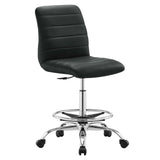 Modway Furniture Ripple Armless Vegan Leather Drafting Chair 0423 Silver Black EEI-4980-SLV-BLK