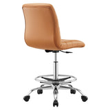 Modway Furniture Ripple Armless Vegan Leather Drafting Chair 0423 Silver Tan EEI-4980-SLV-TAN